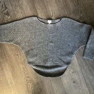 Aritzia Wilfred grey cropped wool sweater